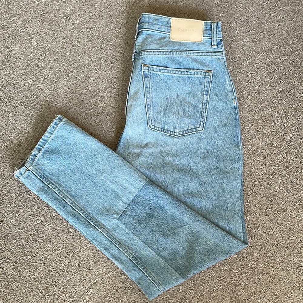 Everlane 90’s Cheeky Jean - 26 Ankle (26.5”inseam) Patched Blue
